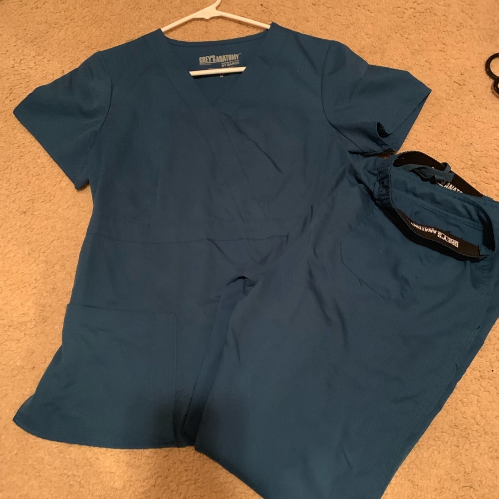 Dark Sky Blue Greys Anatomy Scrub Set